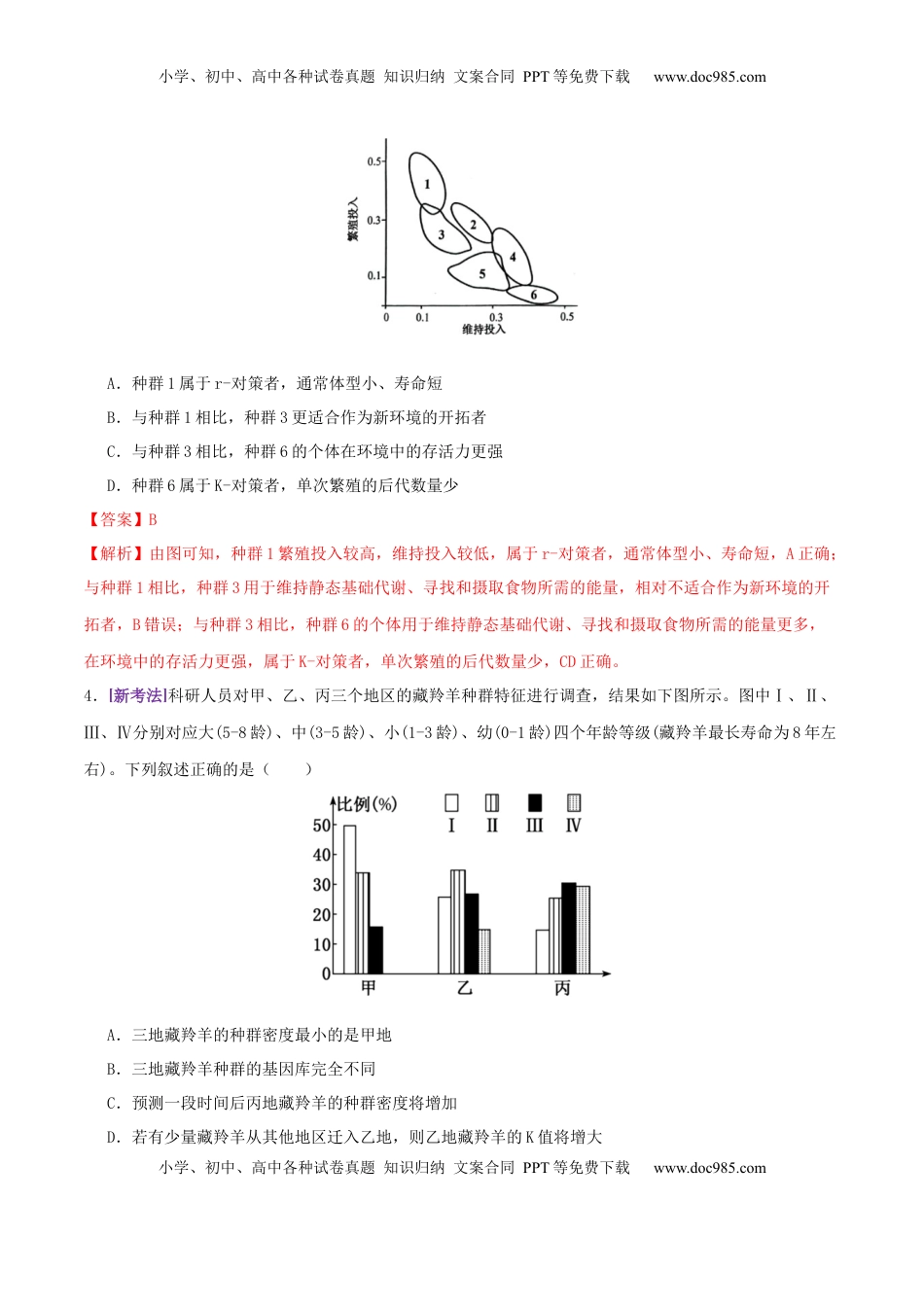 高考生物复习  第14讲+种群和群落（专项训练，4大题型）（解析版）.docx