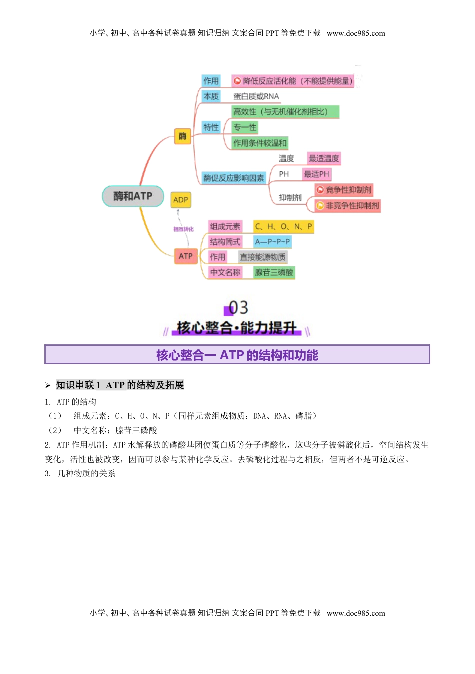 高考生物复习  第03讲  ATP和酶（讲义）（解析版）.docx