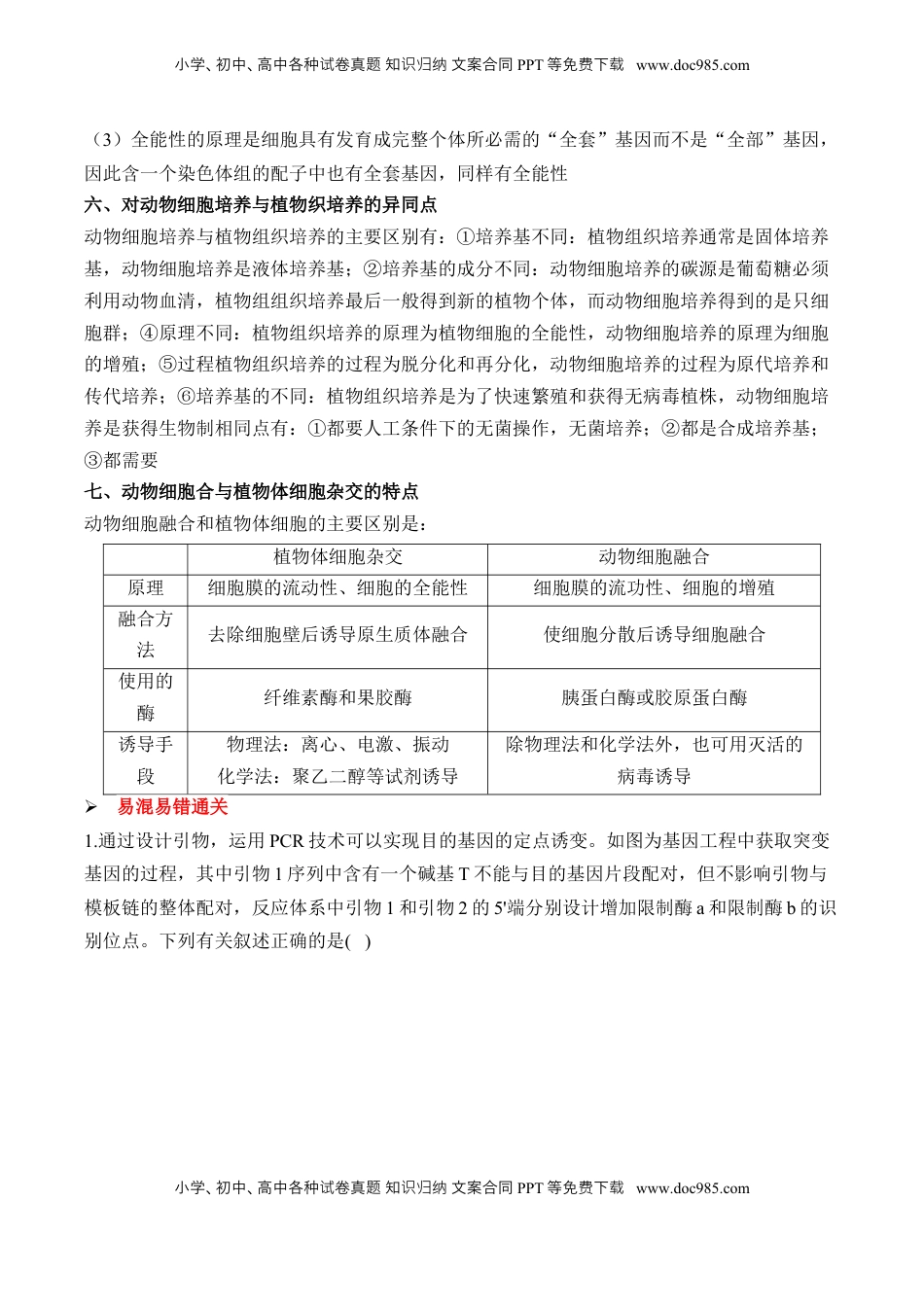 高考生物复习  （24）基因工程与细胞工程——2025届高考生物二轮复习易错重难提升学案（含解析）.docx
