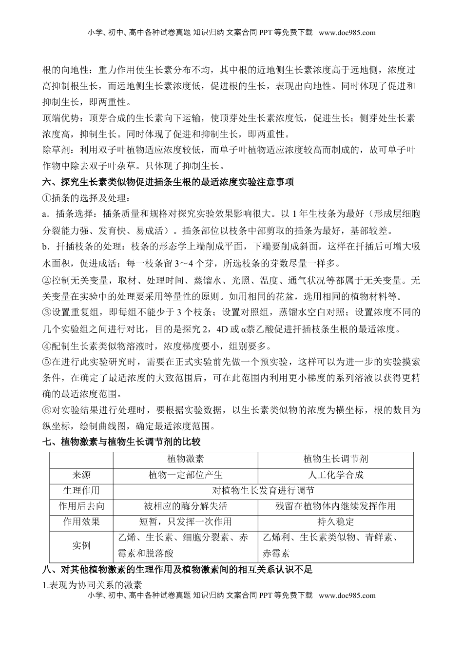 高考生物复习  （19）植物的激素调节——2025届高考生物二轮复习易错重难提升学案（含解析）.docx