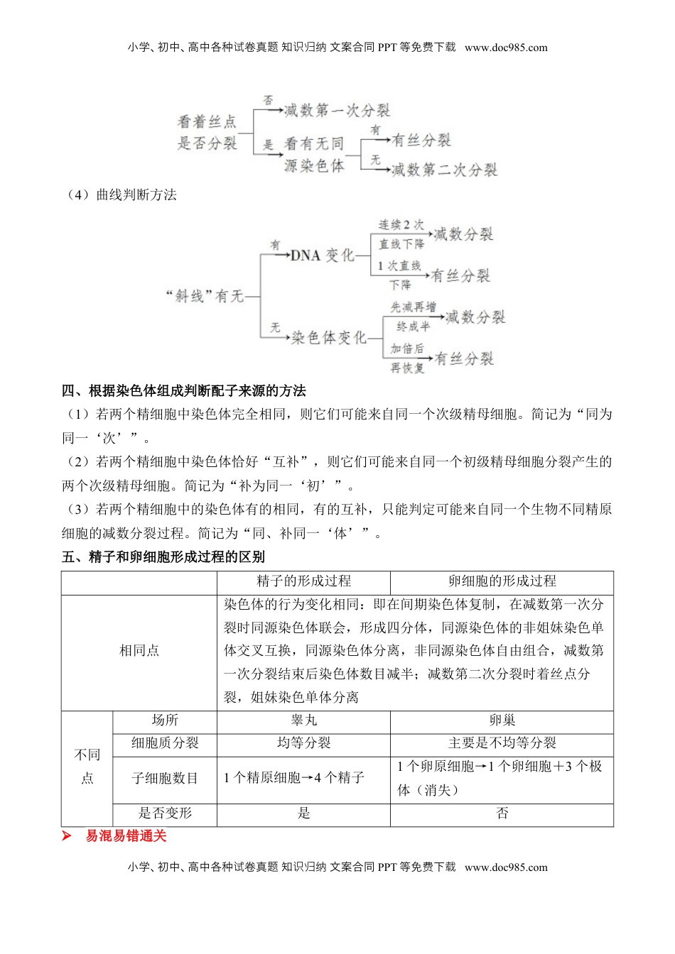 高考生物复习  （8）遗传的细胞基础——2025届高考生物二轮复习易错重难提升（含解析）.docx
