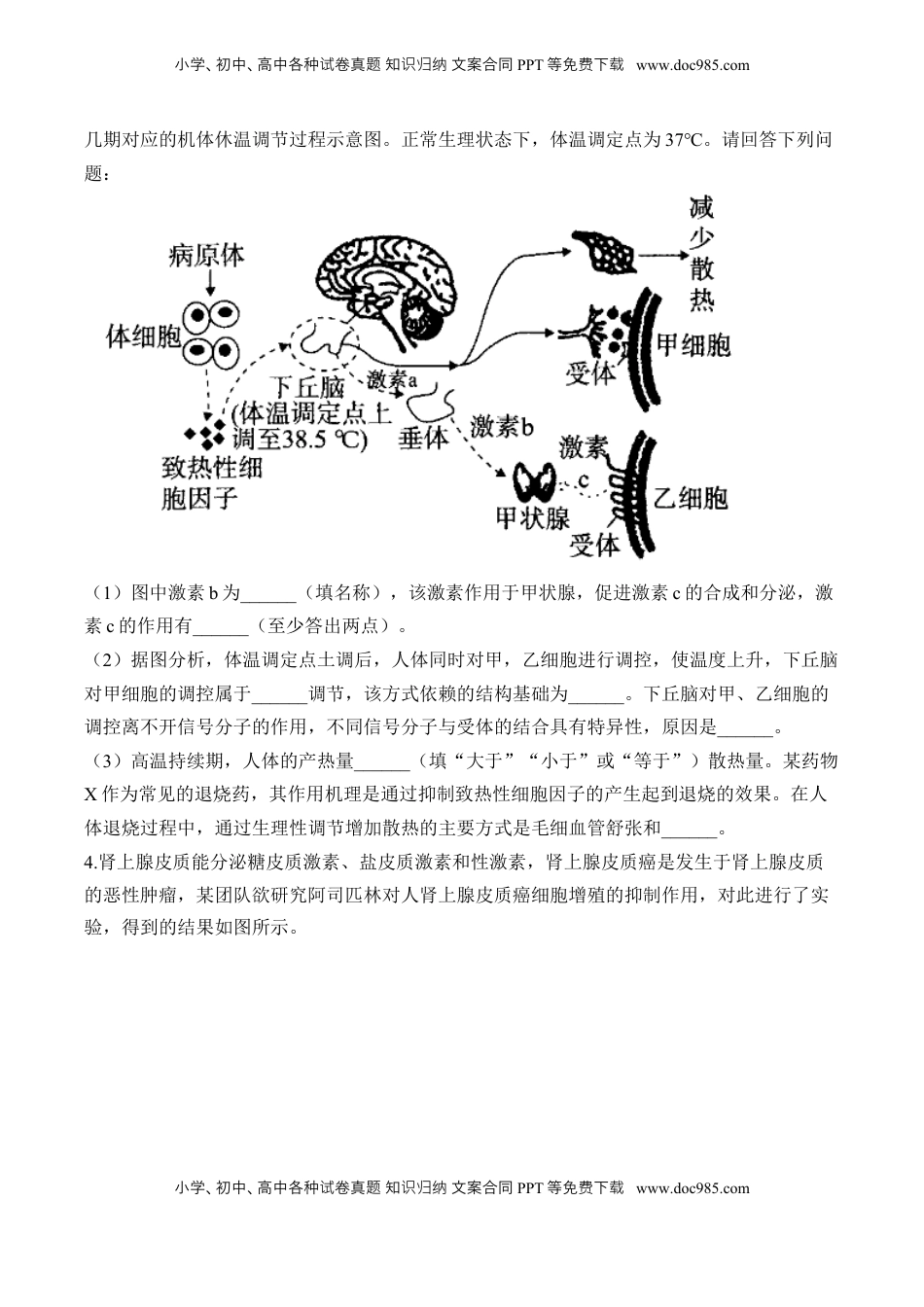 高考生物复习  专题9 人体生命活动的调节（非选择题）——2025届高考生物学模块分练【新高考版】（含解析）.docx