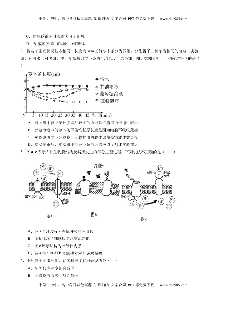 高考生物复习  信息必刷卷04（北京专用）（原卷版）.docx