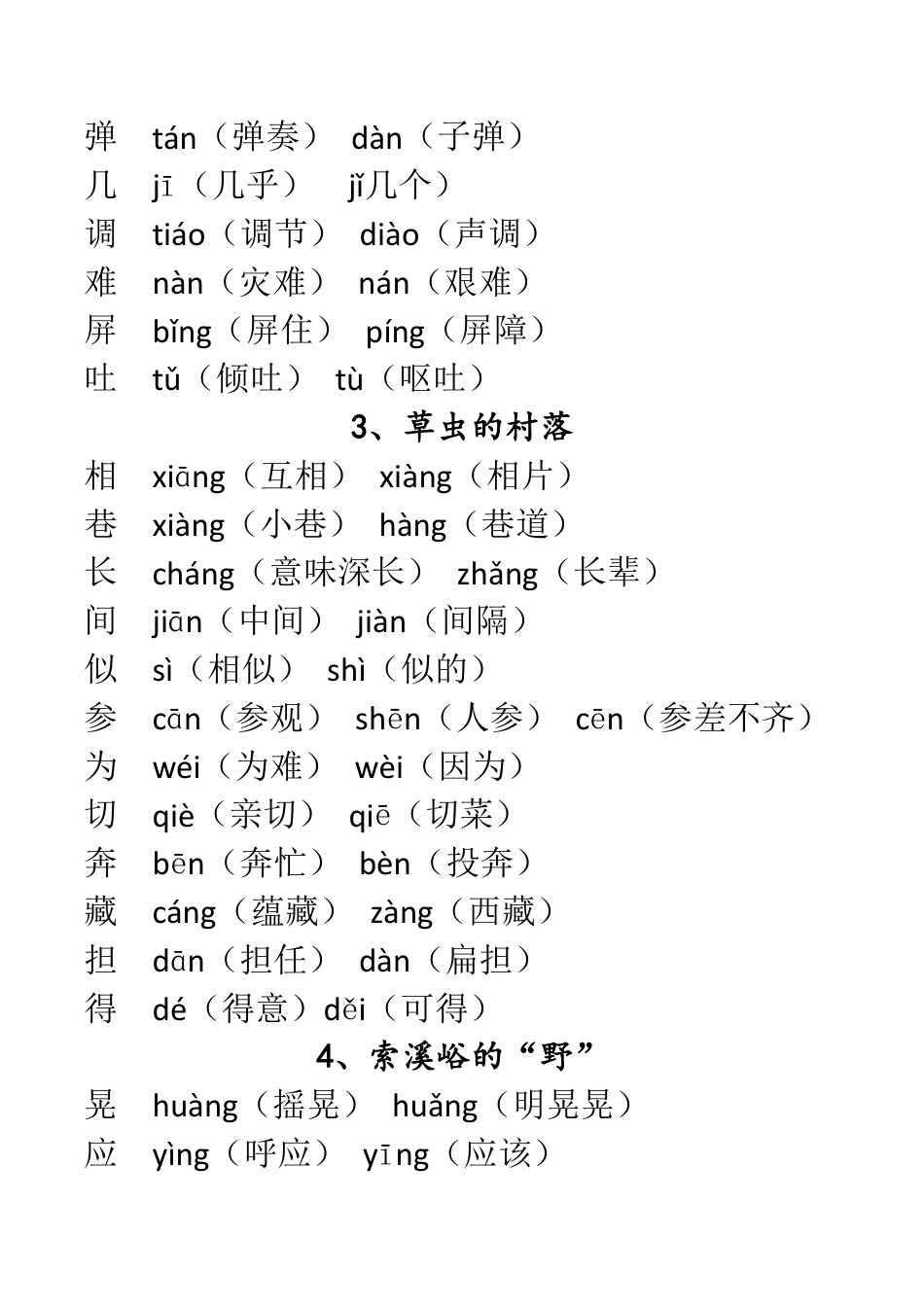 人教六年级语文上册多音字汇总.pdf