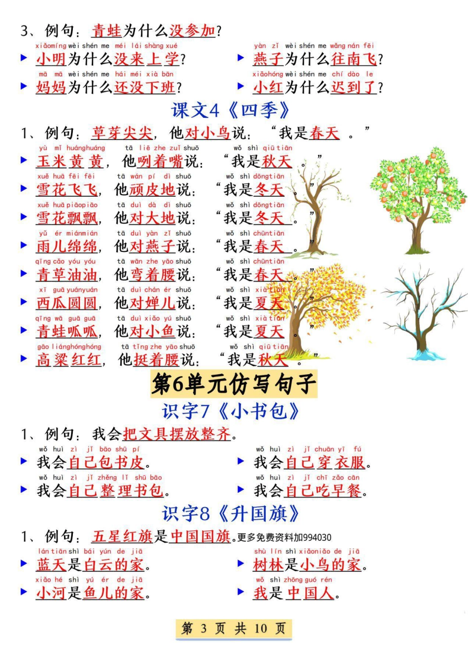 一年级语文上册必考必背仿写句子.pdf