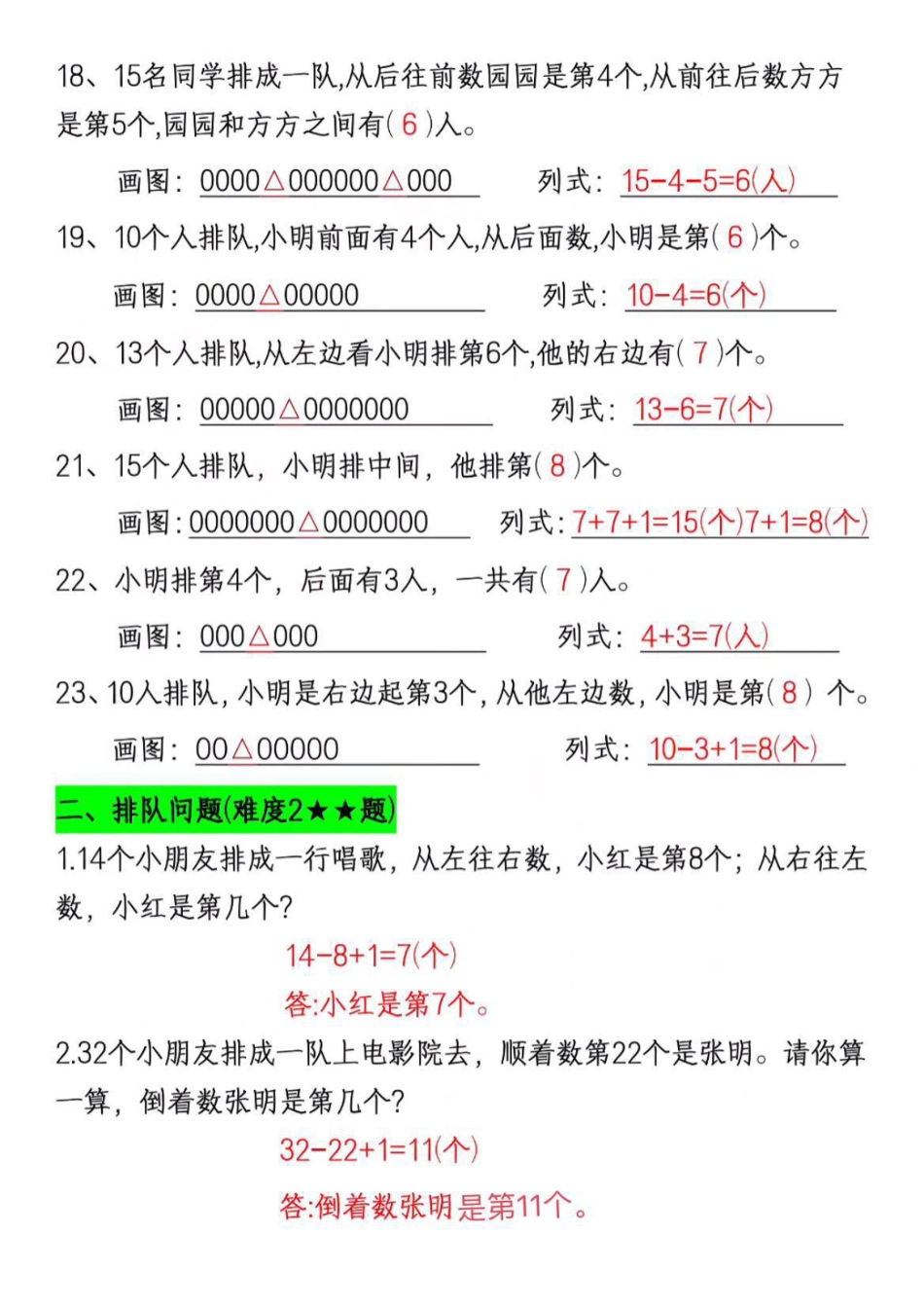 一年级上册数学重点排队专项练习.pdf