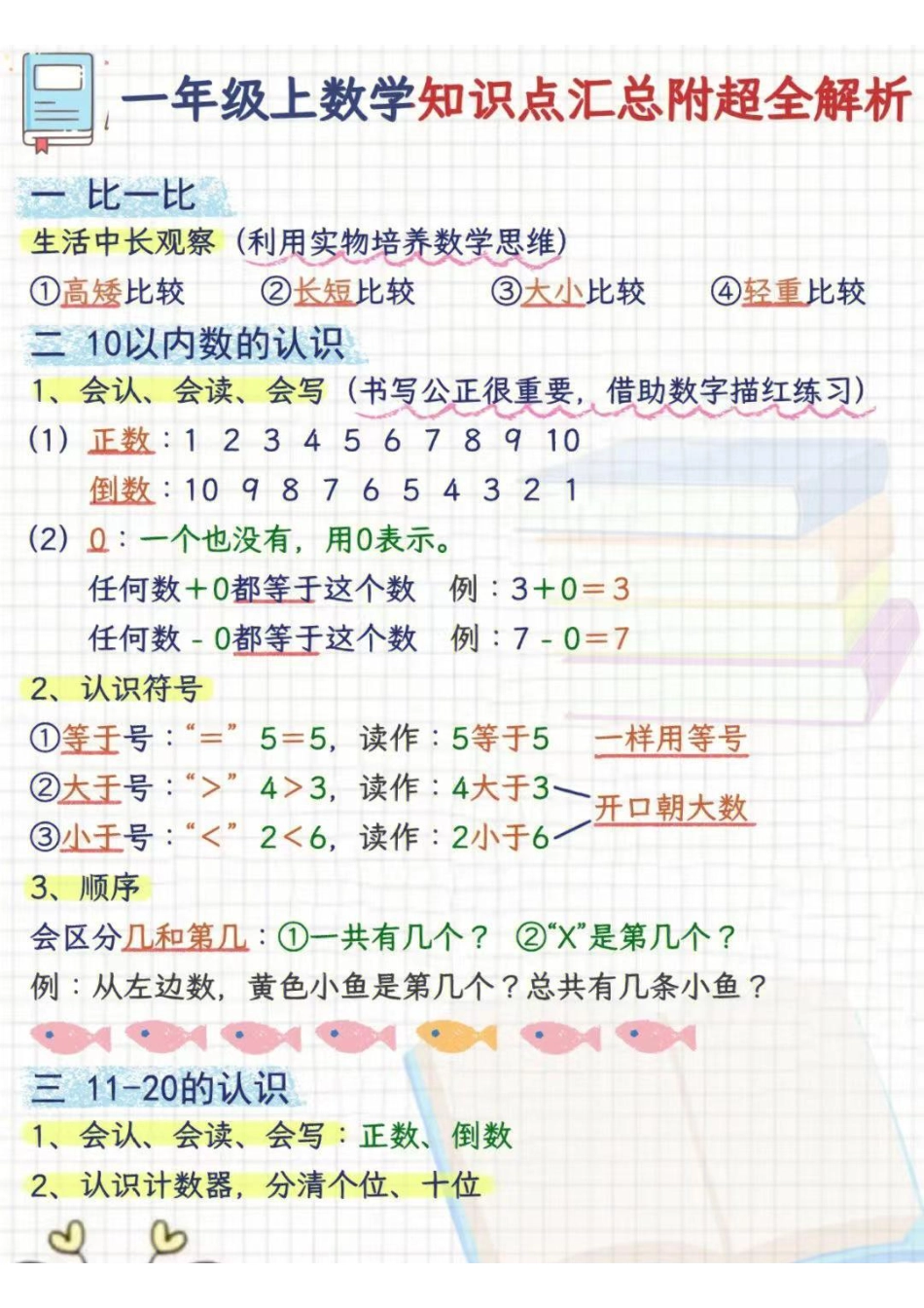 一年级数学核心知识点（有解析）（.pdf