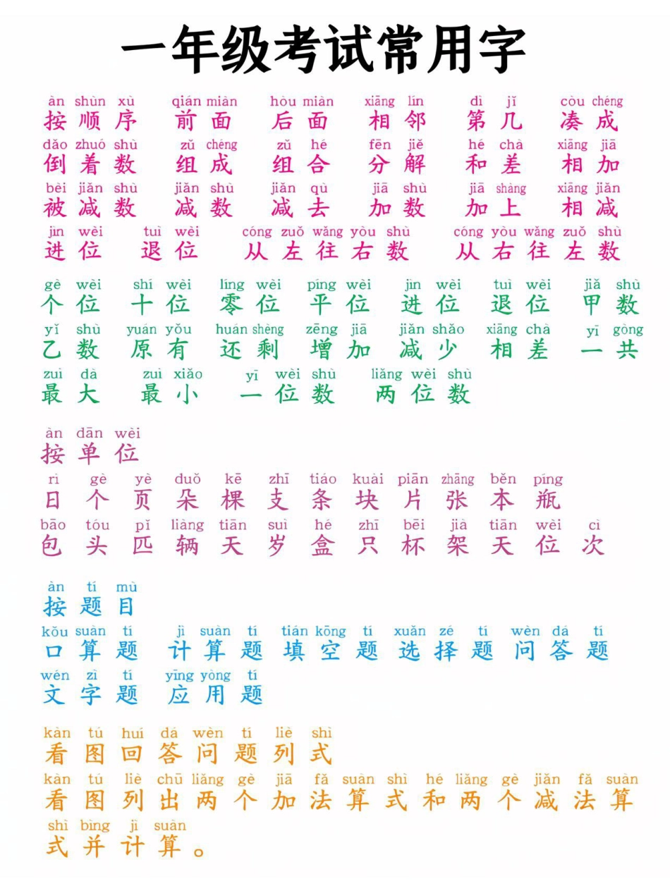 一年级数学考试常用字lm.pdf