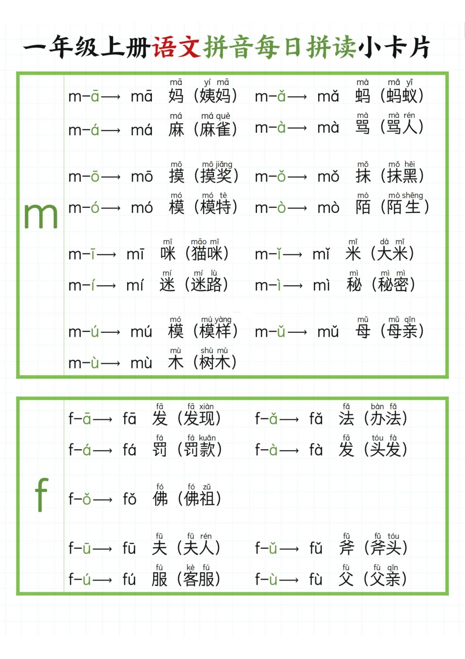 2024新版一年级上册语文拼音每日拼读_.pdf