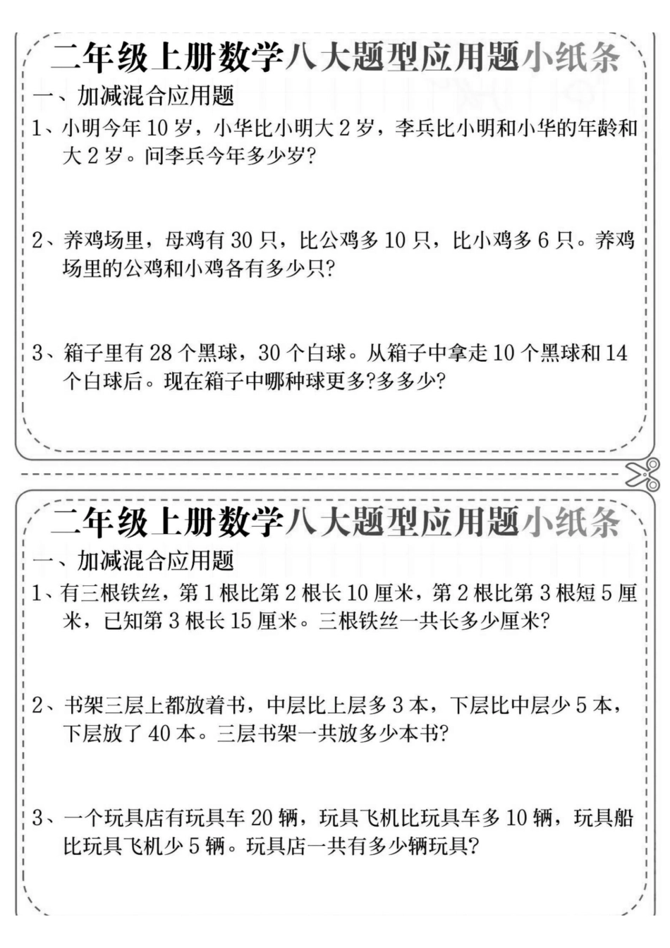 （二上数学八大题型应用题小纸条(空白版+答案）_扫描版.pdf
