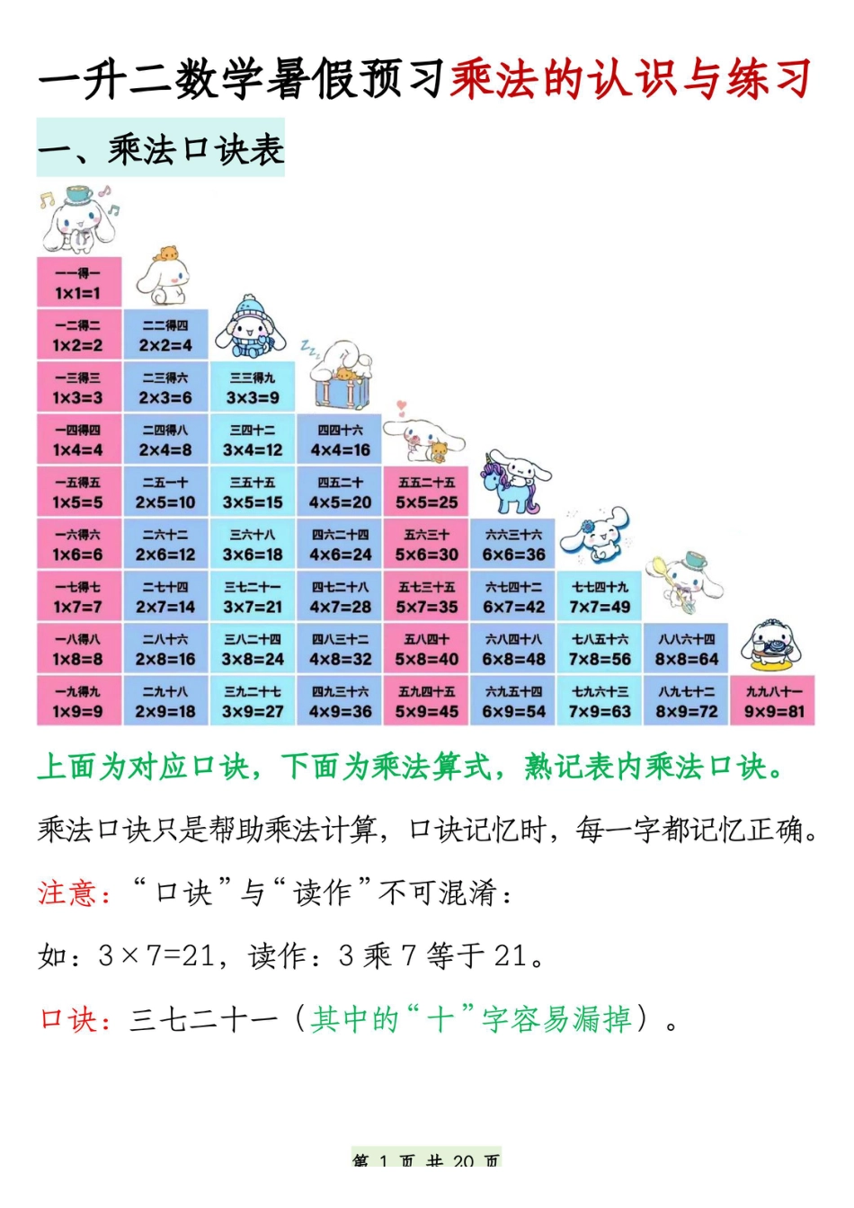 数学预习《乘法的认识和练习》.pdf