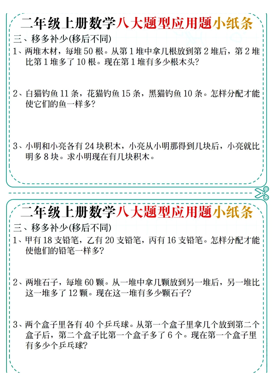 【通用版本】二上数学八大题型应用题小纸条(1).pdf