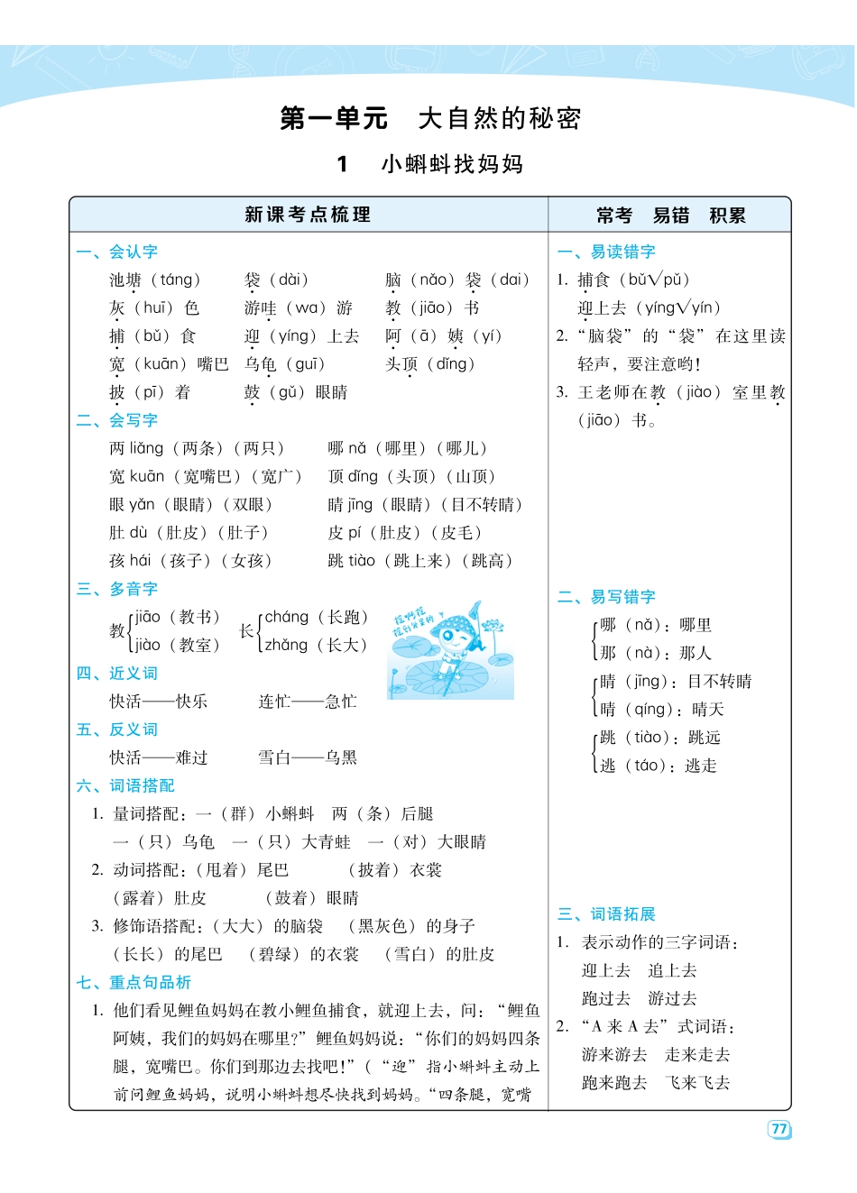 二（上）语文名师规划每一课重考点梳理（全册） (1).pdf