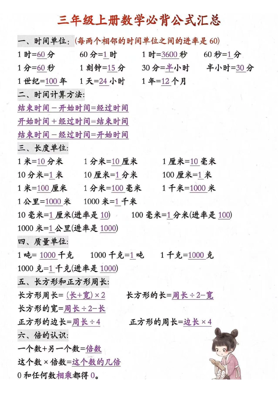 三年级上册 数学必背公式大全 .pdf