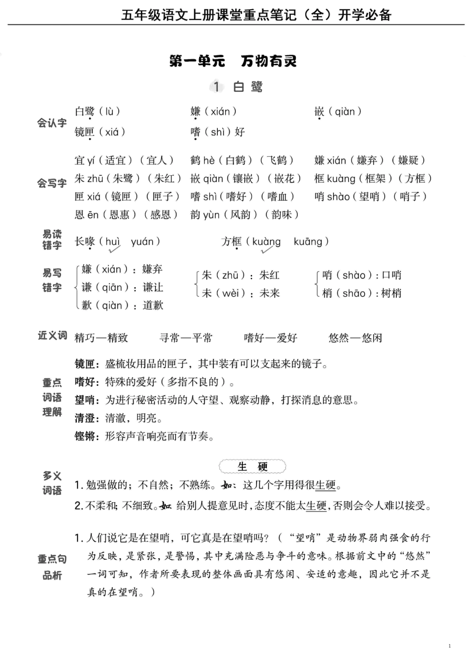五（上）语文课堂笔记（抓重点+点易错+学方法）.pdf.pdf