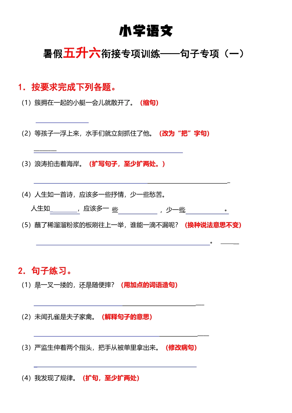 《句子专项》五升六语文.pdf