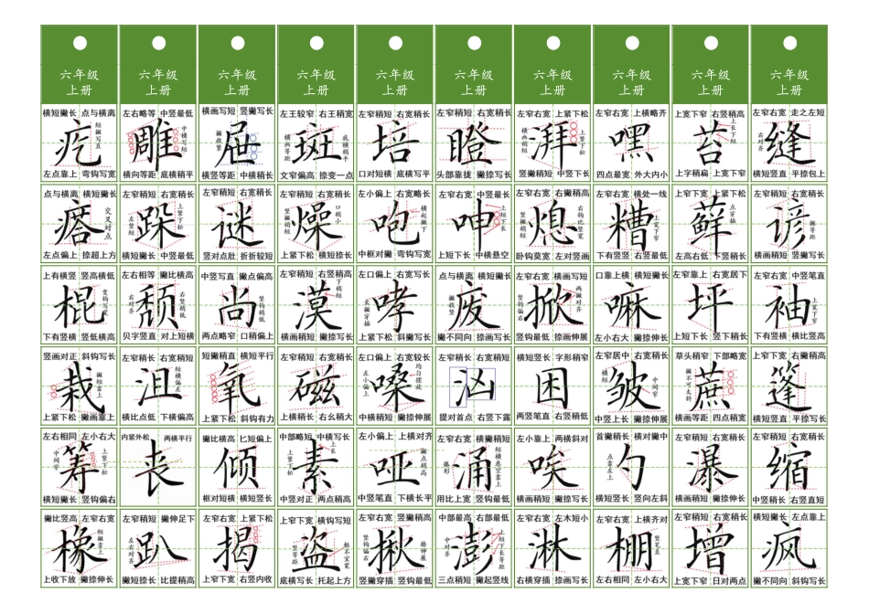 【同步精讲字卡（共5页）】六上语文.pdf
