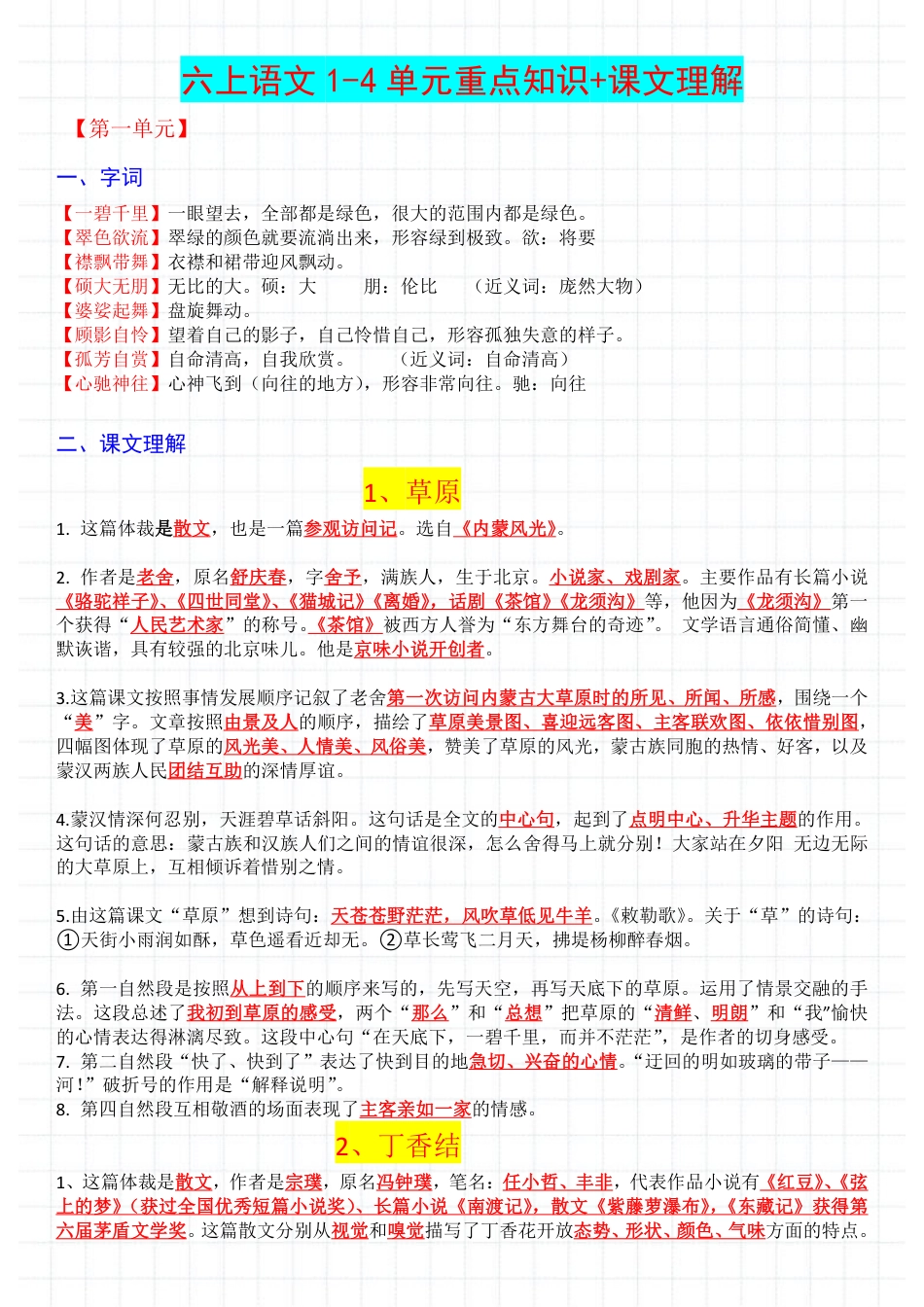 【重点知识+课文理解】六上语文.pdf