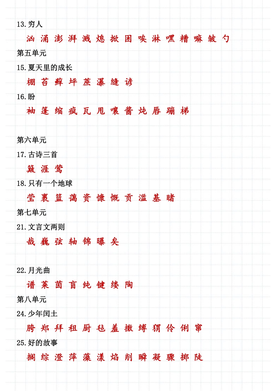 【课本内生字词汇总】六上语文.pdf