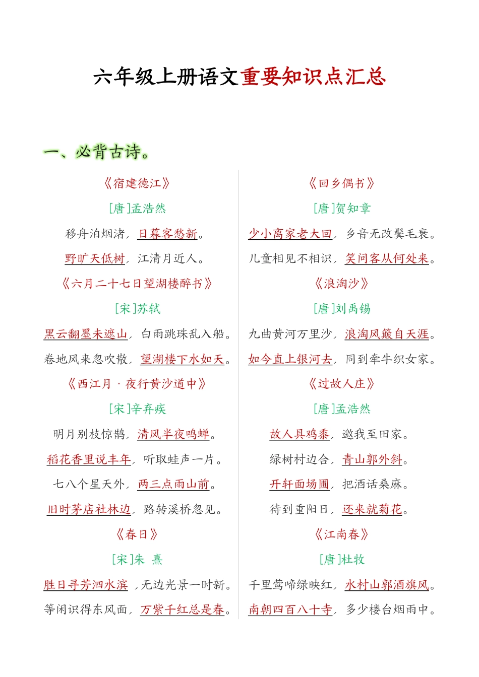 六年级语文上册全册重点知识点汇总.pdf