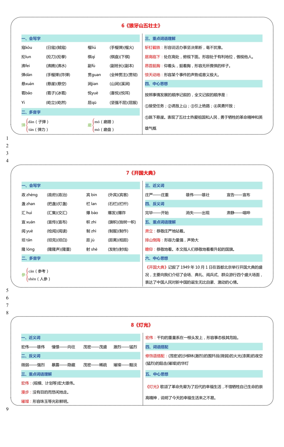六年级上册语文《新版彩色课课贴·可剪裁》10页.pdf