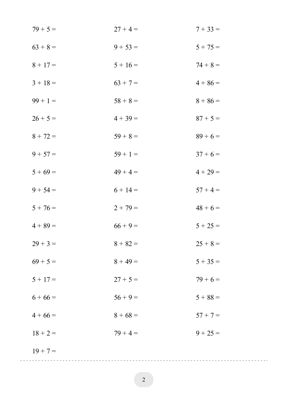 一年级数学 (两位数加一位数（进位）1000题二.pdf