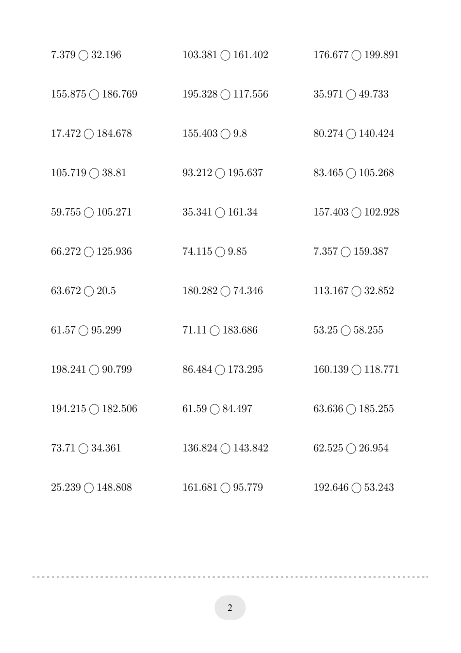 四年级数学 下册口算题(小数比大小)500题.pdf