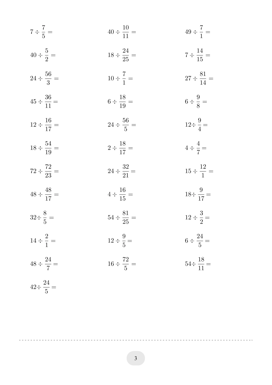 六年级数学▲口算题（整数除以分数）连打版.pdf
