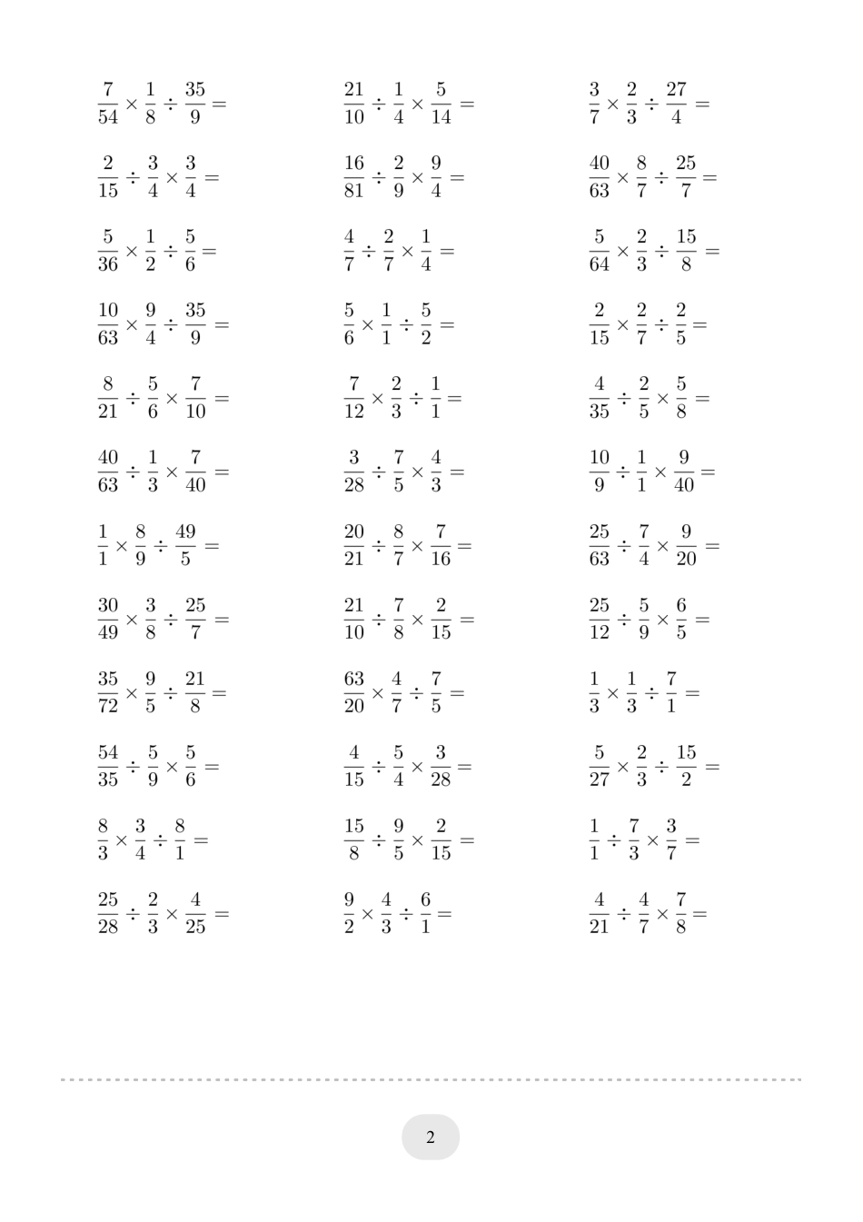 六年级数学▲口算题（混合两步计算）连打版.pdf