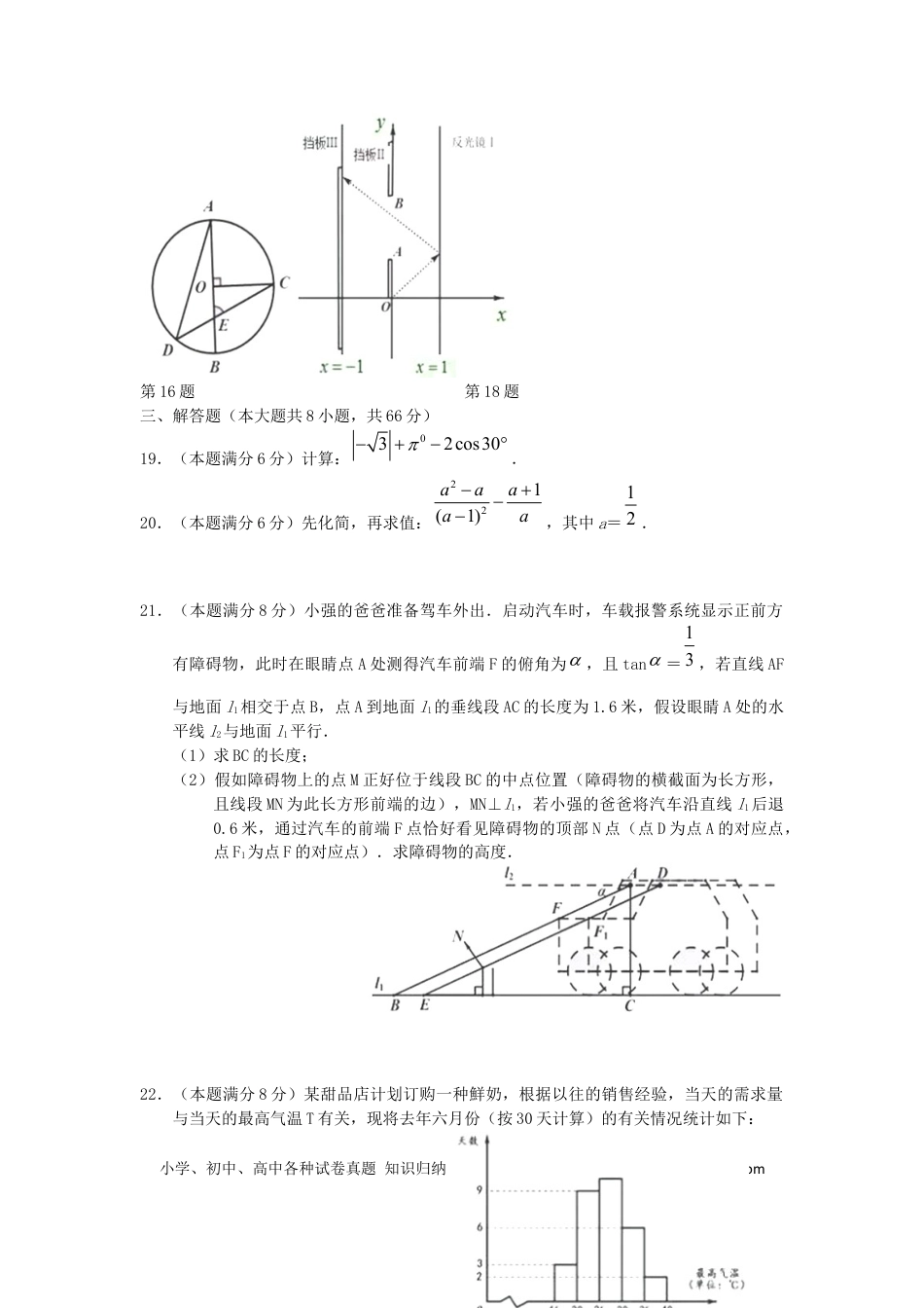 【中考历年真题】湖南省株洲市2019年中考数学真题试题.docx
