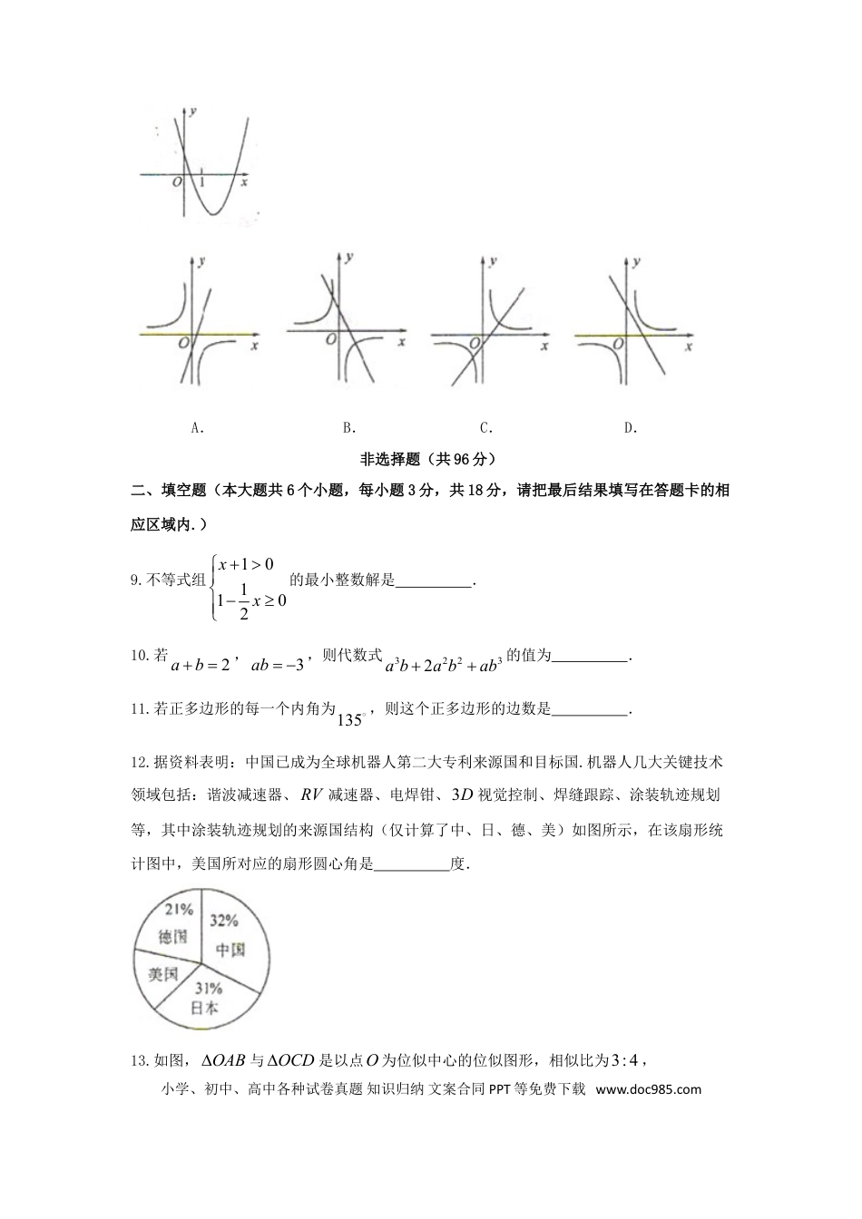 【中考历年真题】山东省菏泽市2018年中考数学真题试题（含扫描答案）.doc