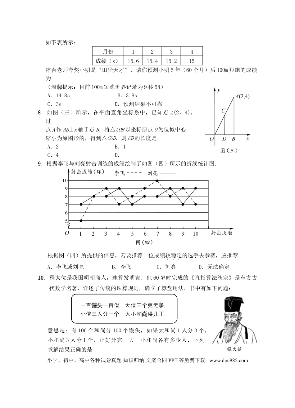 【中考历年真题】湖南省邵阳市2018年中考数学真题试题（含答案）.doc