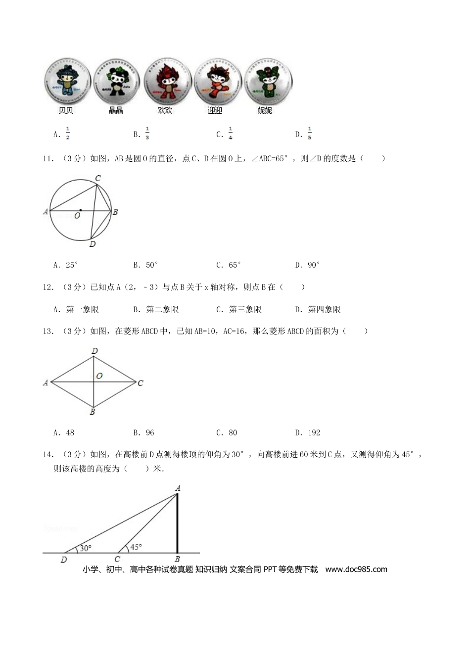 【中考历年真题】2009年西藏中考数学真题.doc