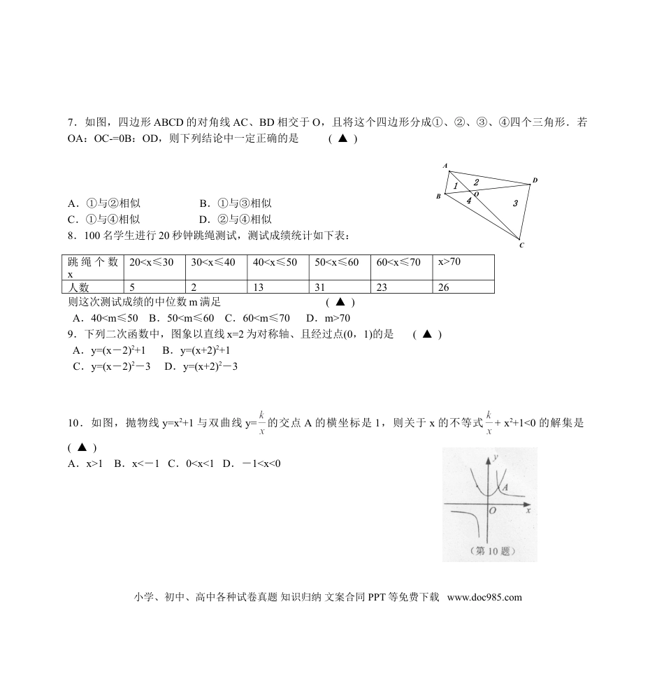 【中考历年真题】2011年中考江苏省无锡中考数学试卷及答案.doc