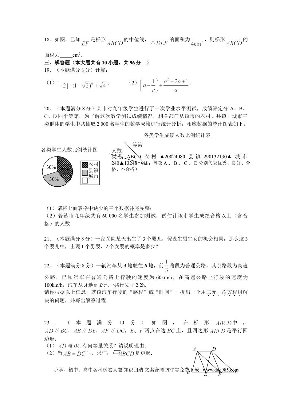 【中考历年真题】2009年常州市中考数学试题及答案.doc