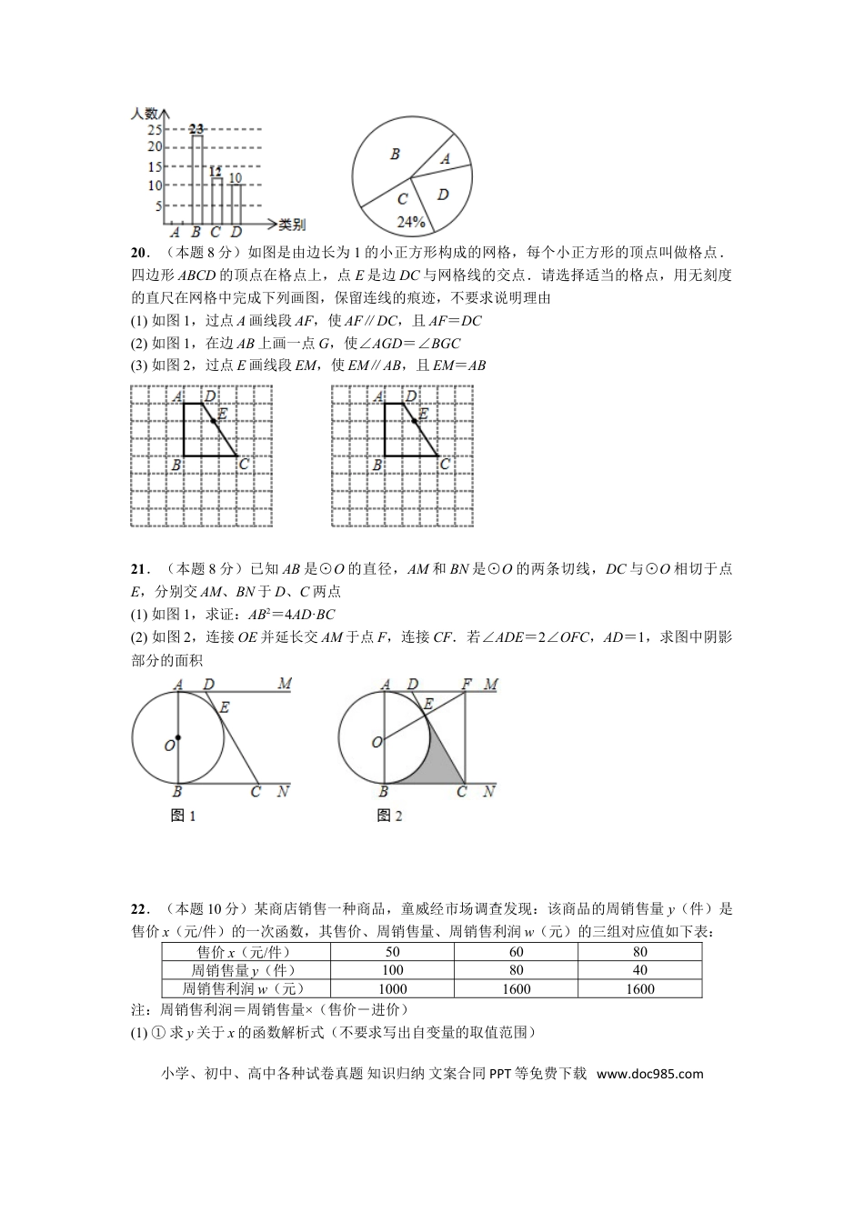 【中考历年真题】2019年武汉市中考数学试题及答案.doc