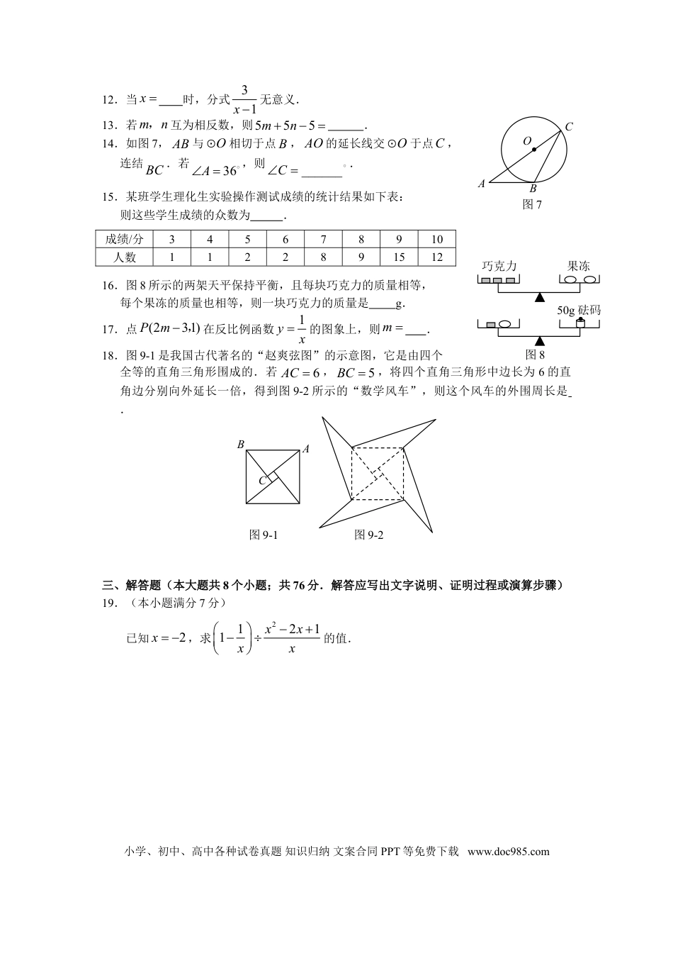 【中考历年真题】2008年河北省中考数学试题及答案.doc