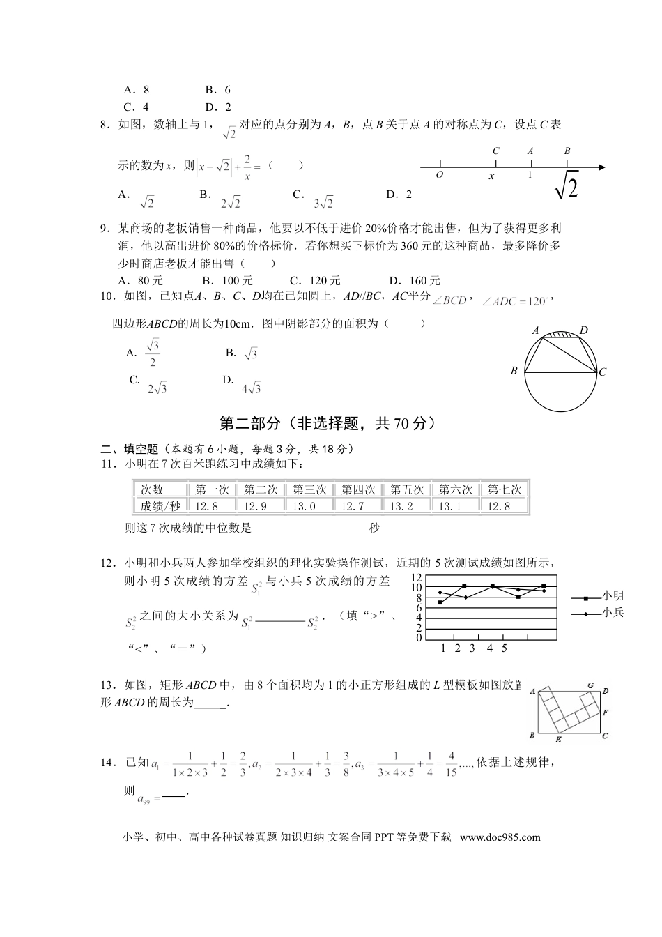【中考历年真题】2009年深圳市中考数学试题及答案.doc