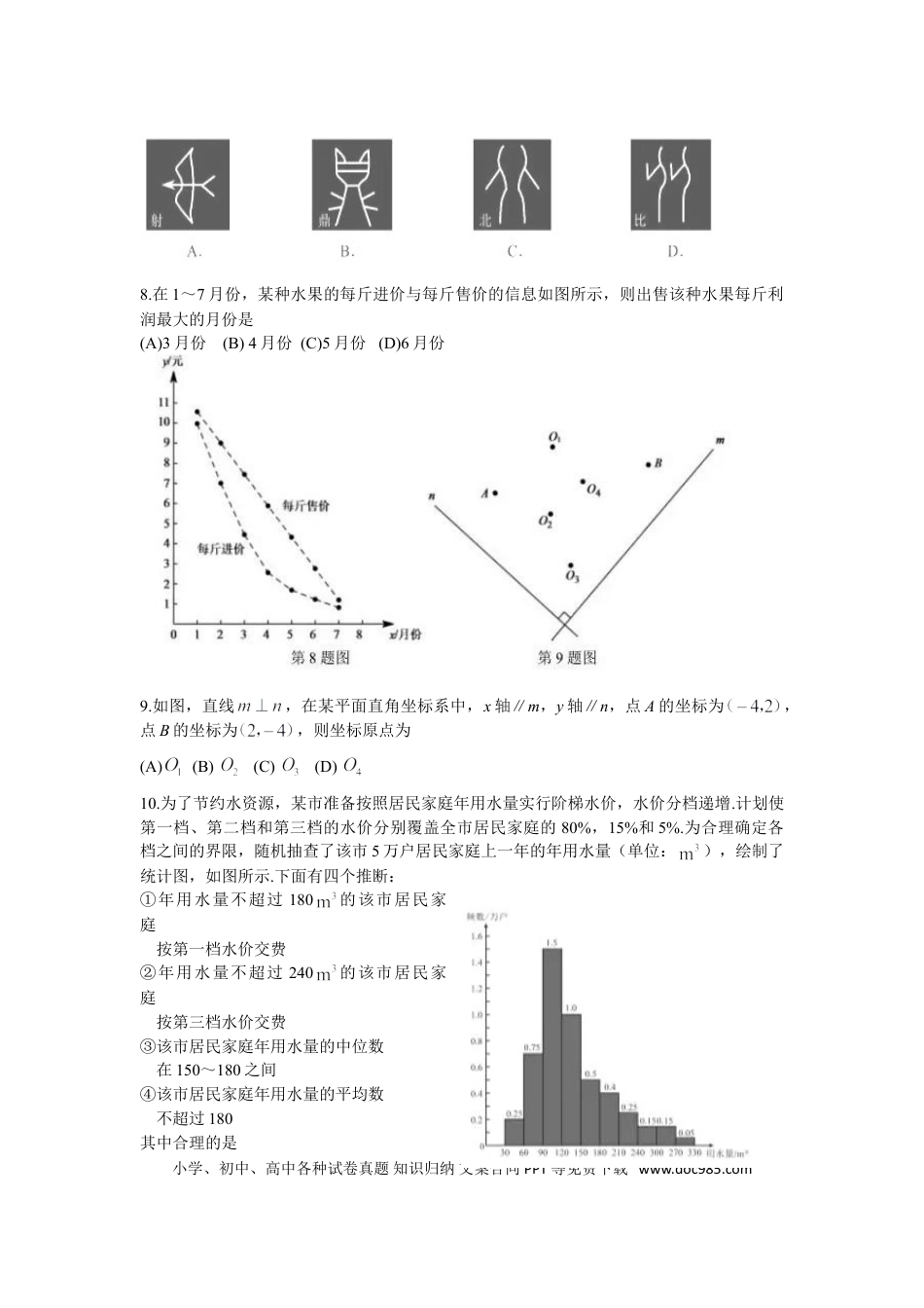 【中考历年真题】2016年北京市中考数学试题与答案.doc