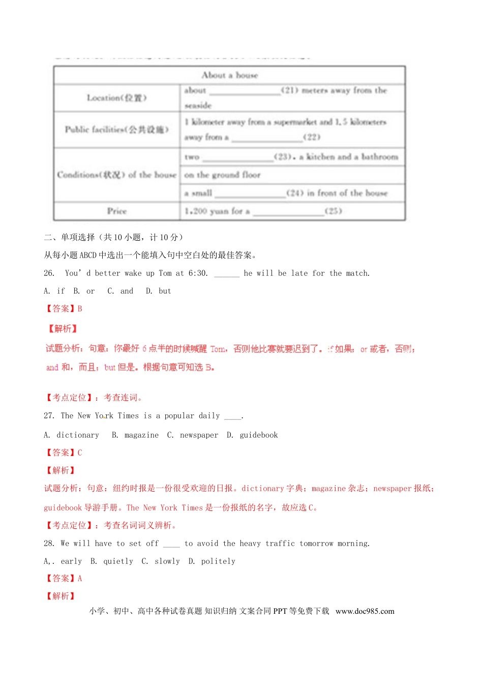 【中考历年真题】山东省德州市2015年中考英语真题试题（含解析）.doc