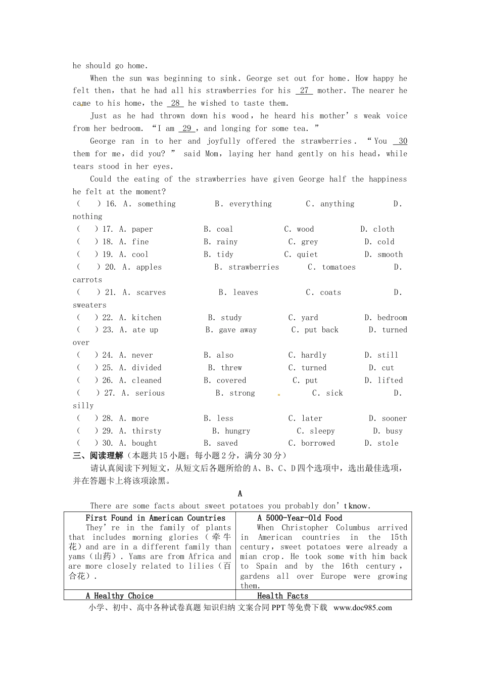 【中考历年真题】江苏省南通市2017年中考英语真题试题（含答案）.doc
