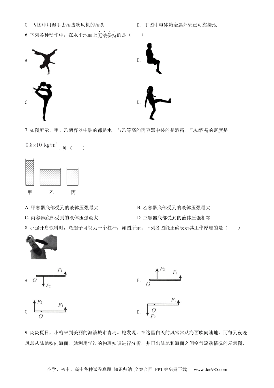 【中考历年真题】精品解析：2022年山东省济南市中考物理试题（原卷版）.docx