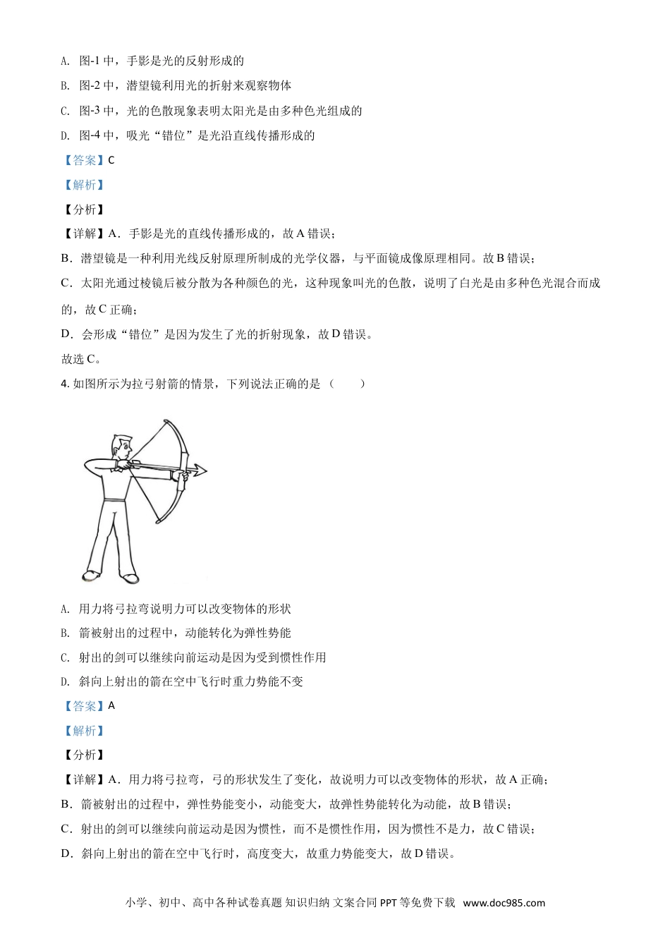 【中考历年真题】陕西省2021年中考物理试题（解析版）.doc