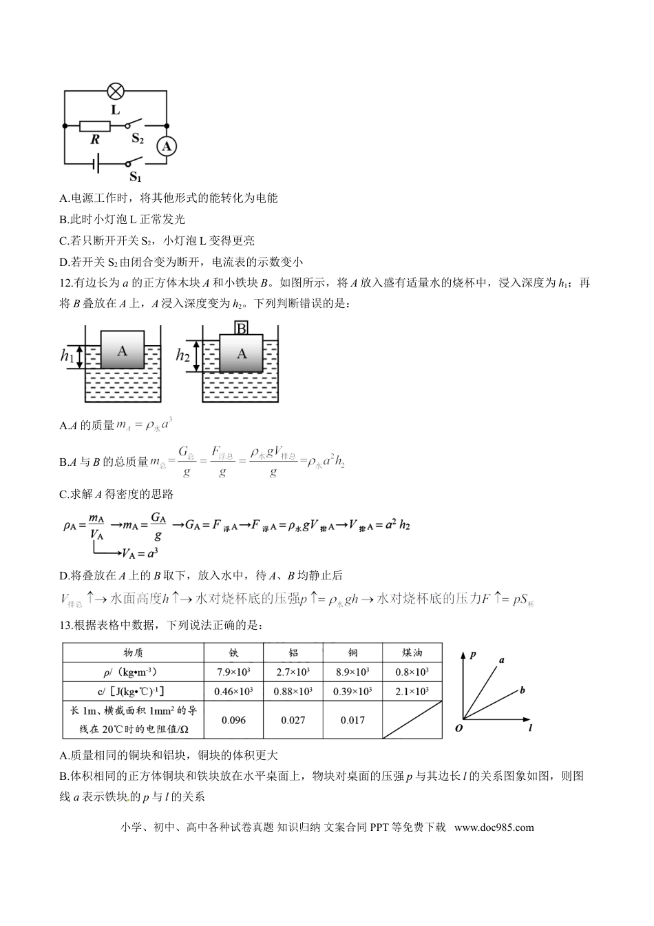 【中考历年真题】2017年青岛市中考物理试卷和答案.doc