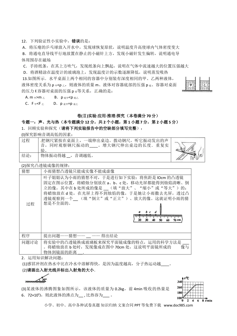 【中考历年真题】2015年青岛市中考物理试卷和答案.doc