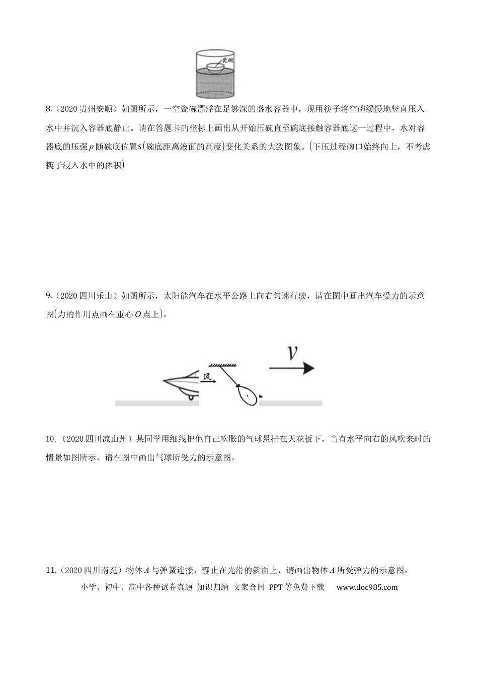 【中考历年真题】2020全国物理中考题分类汇编20—《力学作图》.docx