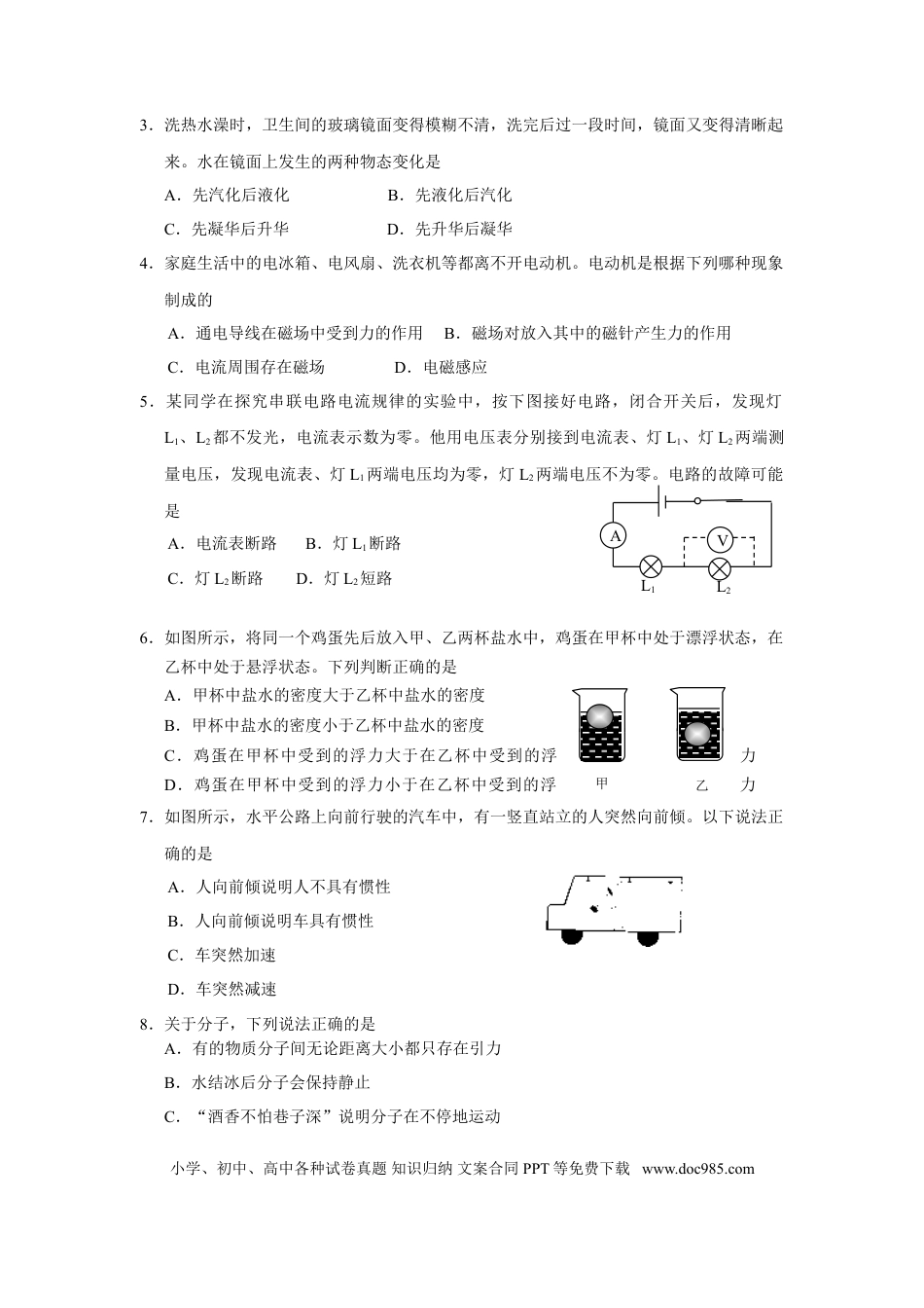 【中考历年真题】2013年东营市中考物理试题及答案.doc