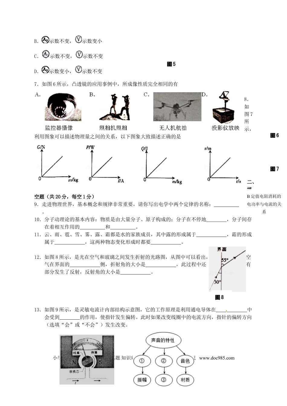 【中考历年真题】江西省南昌市2015年中考物理真题试题（含答案）.doc
