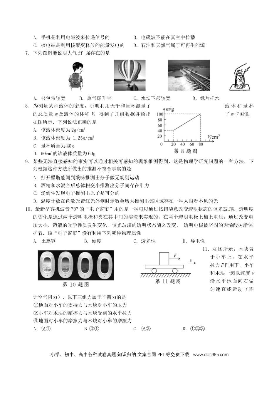 【中考历年真题】江苏省苏州市2016年中考物理真题试题（含答案）.doc