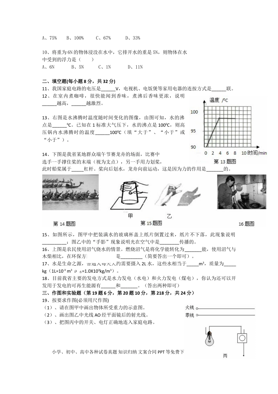 【中考历年真题】2009年海南中考物理试题及答案.doc